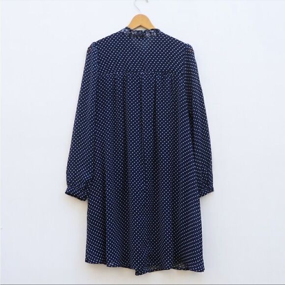 11.1.Tylho blue Isla polka dot tie neck shift dress - Picture 3 of 10